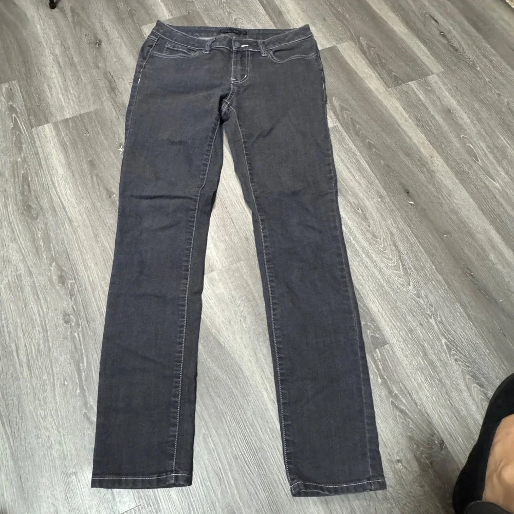 prAna Women's Black Gray Jeans Size 4/27 Straight Slim Stretch Denim Pants